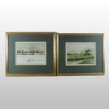 Lysbeth Liverton, b1942, Summer and Winter, a pair of signed watercolours,