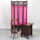 A Chinese style hardwood side cabinet,