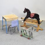 A mid 20th century child's rocking horse,