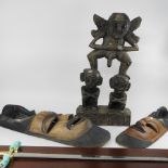 An African carved wooden fertility figure, 73cm high,