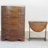 An early 20th century satinwood bow front chest of drawers, 61cm,