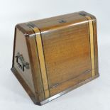 An Edwardian mahogany and inlaid canteen box,