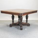 A Victorian oak dining table, 127 x 115cm,