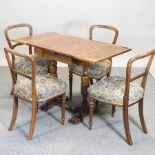 A 1930's oak draw leaf dining table, 102 x 61cm overall,