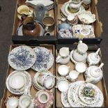 Four boxes of 19th century and later decorative china,