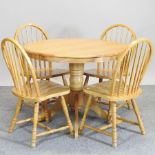 A beech circular dining table, 100cm,