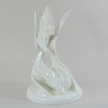 A Royal Doulton Images white glazed porcelain model of birds, 'Courtship',