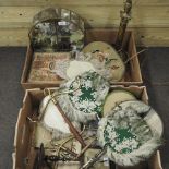 Two boxes of items to include a Huntley and Palmers biscuit tin,