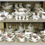 An extensive Royal Albert Old Country Roses pattern part tea and dinner service,