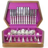 A canteen of silver plated Kings pattern cutlery,