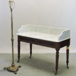A Victorian mahogany and marble top washstand, 122cm,