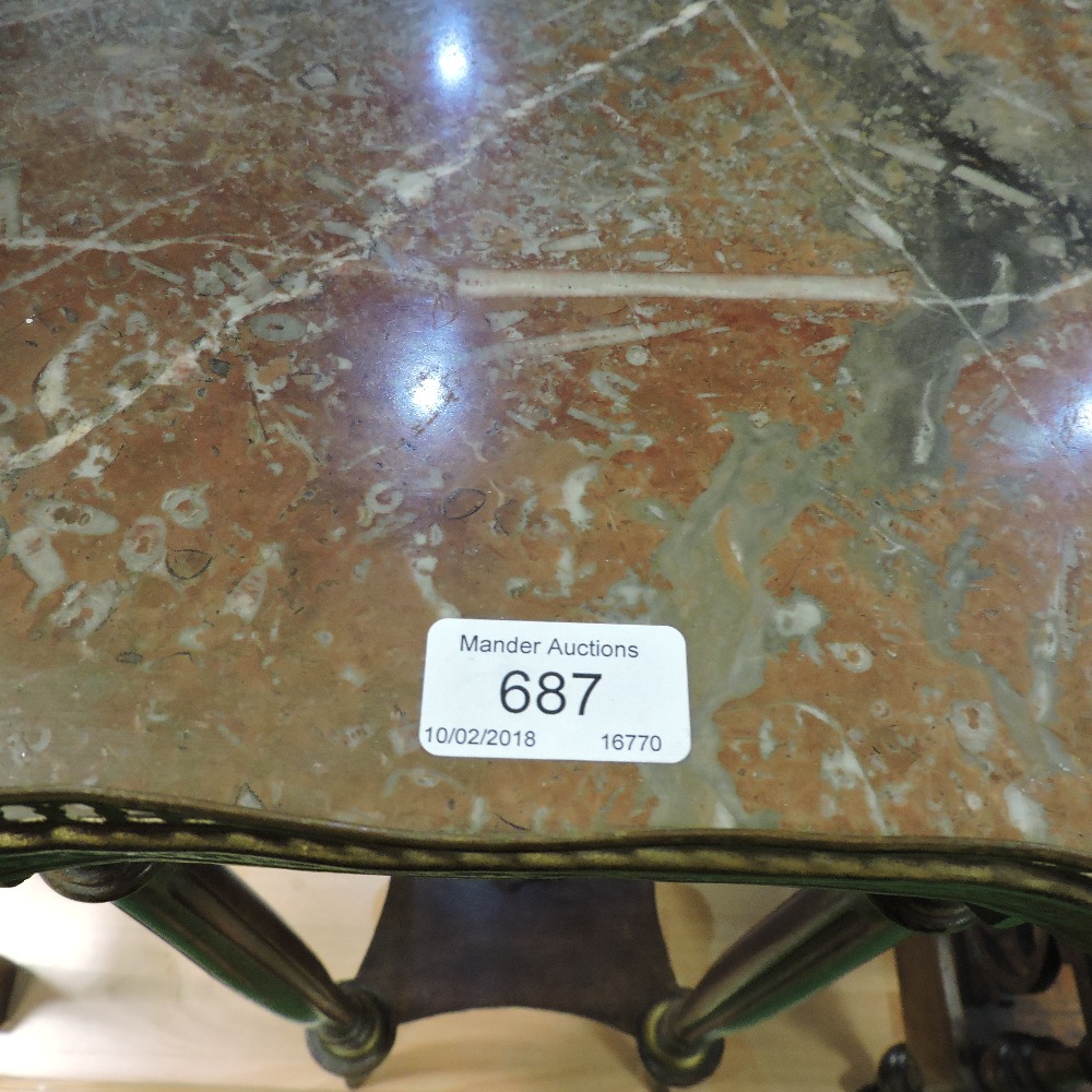 A French empire style side table, with a marble top, - Image 9 of 9