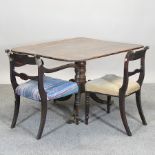A Regency tilt top breakfast table, 129 x 100cm,