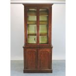 A Victorian mahogany cabinet bookcase,