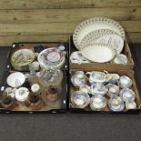 Four boxes of china, to include a Wedgwood drainer dish, Sunderland lustre bowl,
