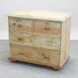 A Victorian pine chest of drawers,