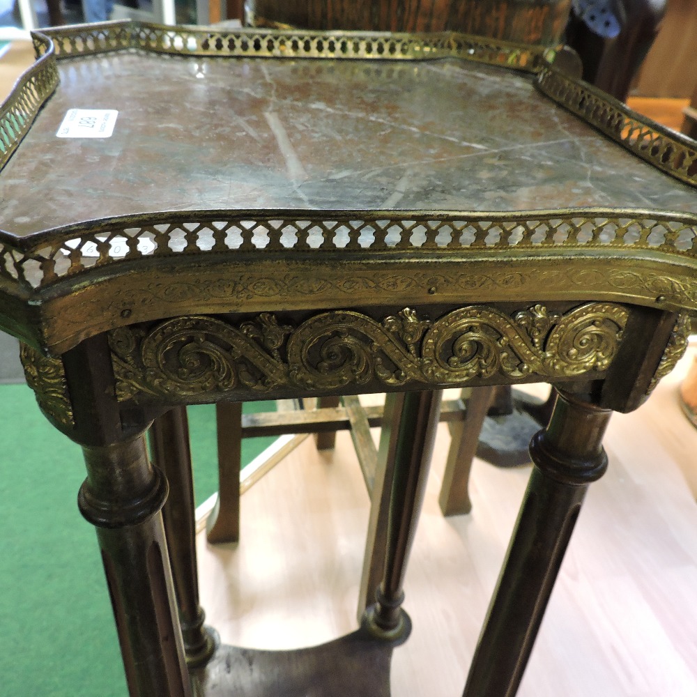 A French empire style side table, with a marble top, - Image 5 of 9