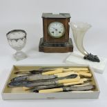 A box of 19th century and later silver plated items, to include cutlery, a goblet,