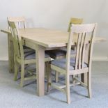 A limed oak extending dining table, 202 x 90cm,