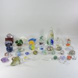 A collection of glass paper weights