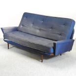 A 1950's blue upholstered sofa,