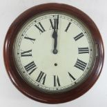 A 19th century mahogany cased dial clock, with a painted dial,