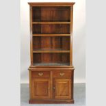 A modern elm standing bookcase,
