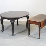 An early 20th century mahogany table on cabriole legs, 183 x 107cm overall,
