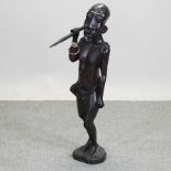 An African carved hardwood tribal figure,