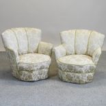A pair of green upholstered Art Deco side chairs