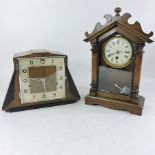 An Art Deco mantel clock, with Westminster chimes, 23cm high,