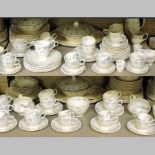 A mid 20th century Staffordshire New Hall pattern part tea and dinner service,