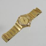 An Omega Constellation ladies 18 carat gold cased and diamond set wristwatch,