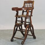 A Victorian walnut metamorphic child's high chair