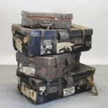 A military trunk, inscribed Major N B Oakes, Suffolk Regiment, 96cm,