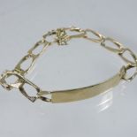 A 9 carat gold bar bracelet,