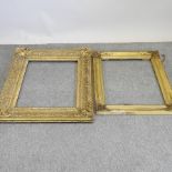 A 19th century gilt gesso picture frame, 110 x 96cm, together with another,
