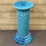 A 19th century Burmantofts turquoise glazed jardiniere stand,