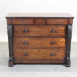 A 19th century mahogany Scottish chest, of small proportions,