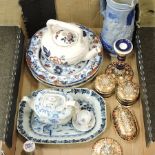 A box of Crown Derby style china,