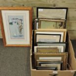 A box of pictures and prints,