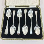 A set of six Old English pattern silver teaspoons, by Lias Brothers, London,