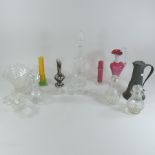 A collection of glassware,