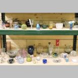 A collection of Art glass and other glass, to include paperweights, M'dina, Orrefors,