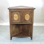 A Victorian rosewood corner cabinet,