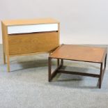 A teak coffee table, together with a chest by Gomme,
