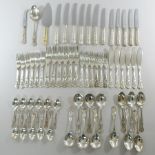 A part canteen of silver plated Kings pattern cutlery