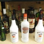 A collection of spirits, to include Glenfiddich whiskey,