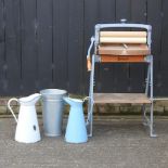 A blue painted Ewbank mangle,