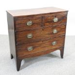 A Regency mahogany chest, containing two short over two long drawers,